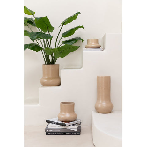 J-Line vaas Organic - keramiek - beige
