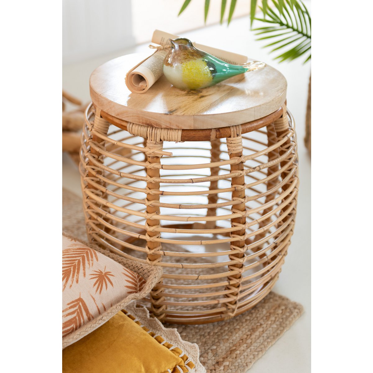 J-Line bijzettafel Ana - rotan - naturel