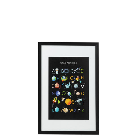 J-Line wanddecoratie Alfabet - papier/kunststof - zwart
