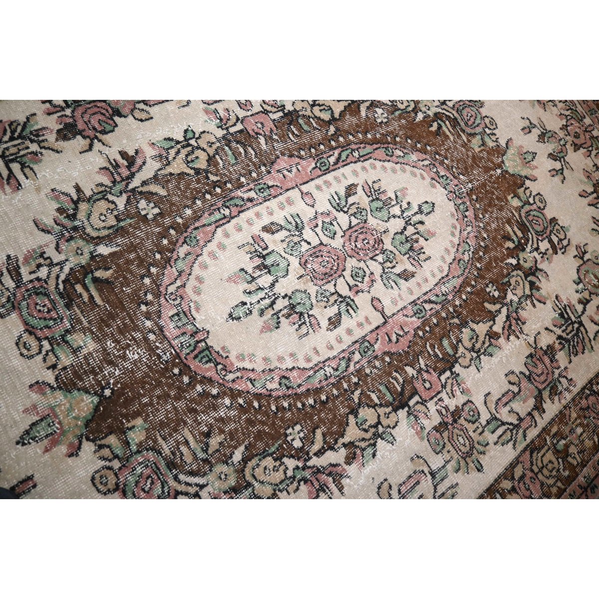 Beige bruin vintage vloerkleed - 267x167 cm - HANDGEMAAKT