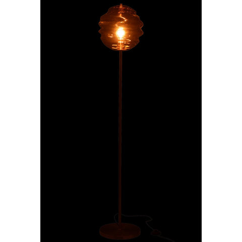 J-Line staanlamp Bijenkorf - glas - bruin