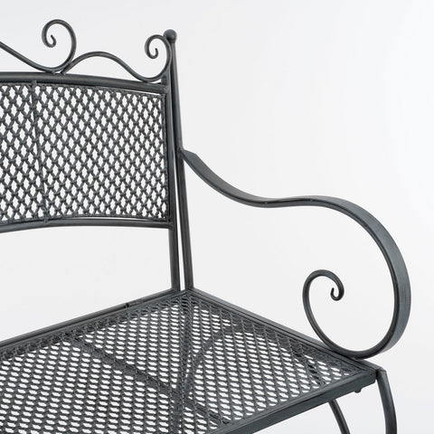 Provence Tuinbank - L108 x B51 x H91 cm - Metaal - Grijs