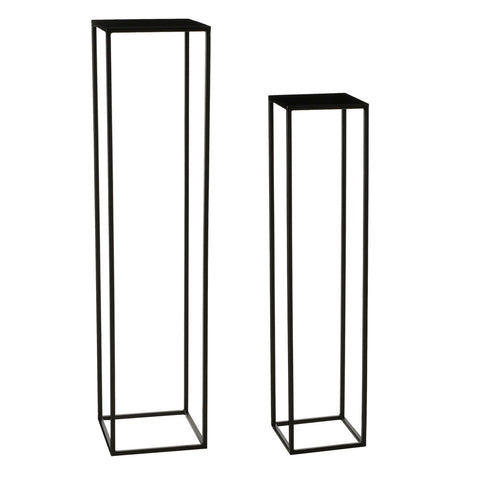 Goa Bijzettafel - Set van 2 - L28 x B28 x H120 cm - Metaal - Zwart