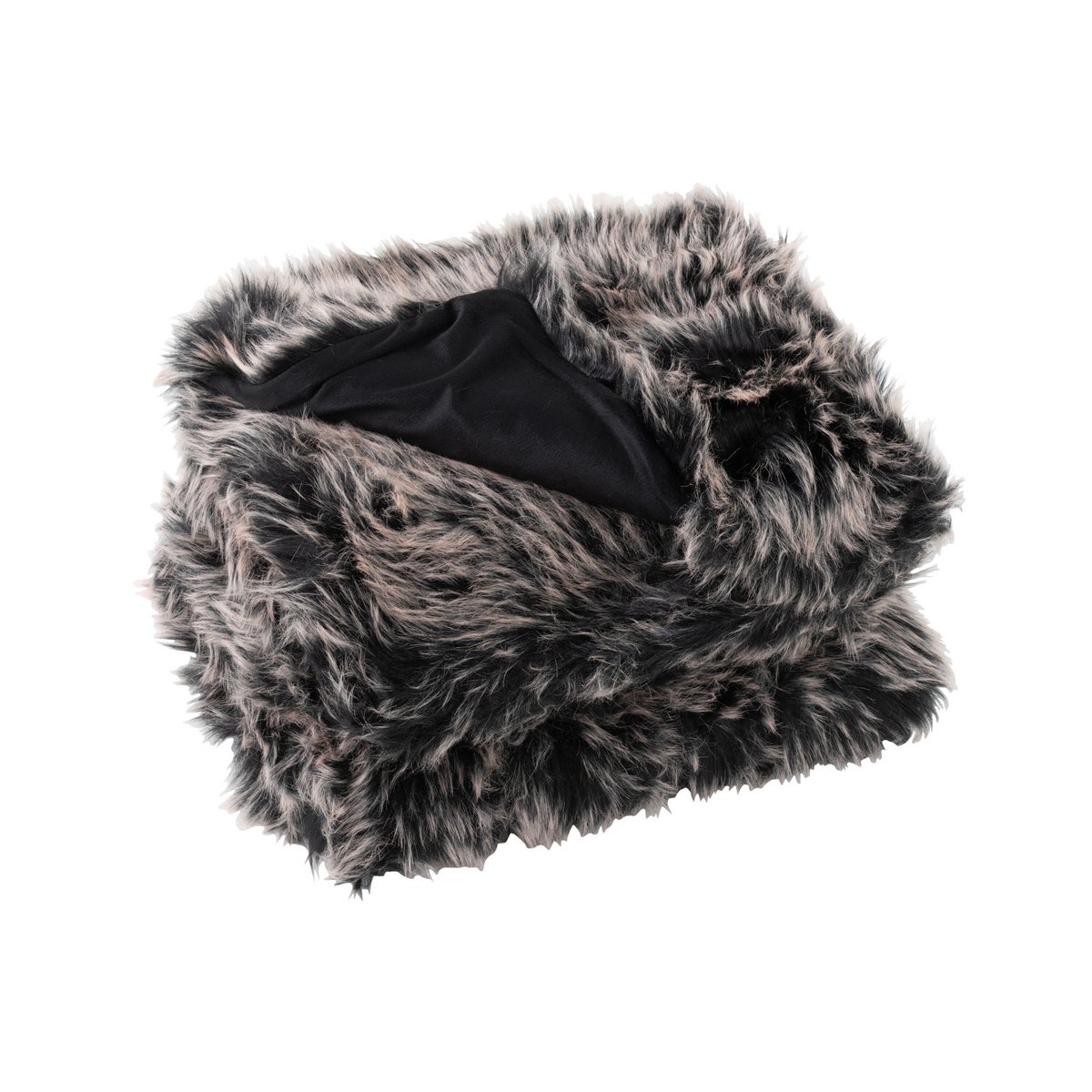 J-Line Plaid - nepbont - grijs/ zwart/ wit - 130 x 180 cm