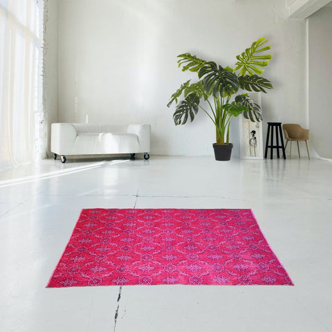 Roze vintage vloerkleed - 195x104 cm - HANDGEMAAKT