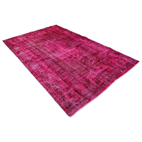 Roze vintage vloerkleed - 300x185 cm - HANDGEMAAKT