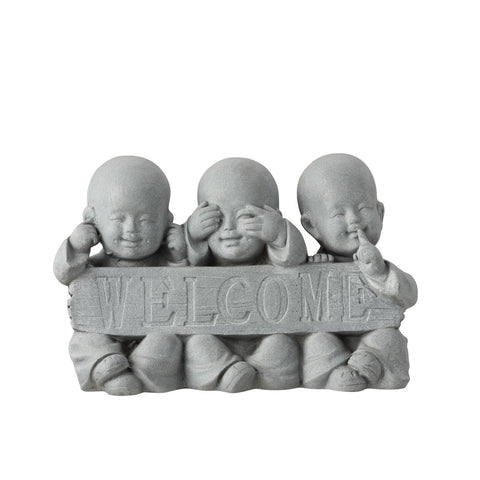J-Line Monnik Welcome Poly Grijs