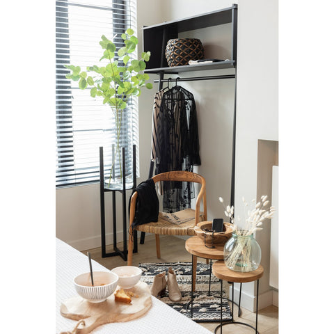 J-Line Mand Roni Bol Waterhyacint Zwart/Bruin Small - 22.50 cm hoog