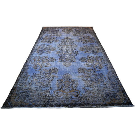 Blauw vintage vloerkleed - 297x175 cm - HANDGEMAAKT