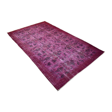 Paars vintage vloerkleed - 245x147 cm - HANDGEMAAKT