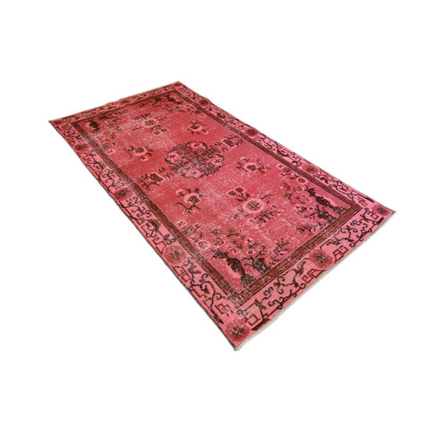 Roze vintage vloerkleed - 203x108 cm - HANDGEMAAKT
