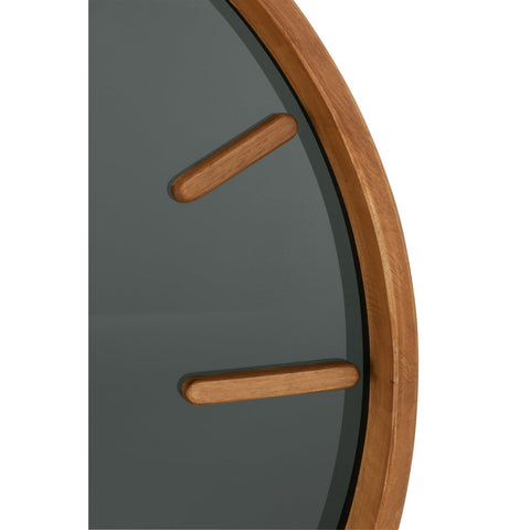 J-Line Rond klok - hout/ glas - bruin/ zwart - Ø 80 cm