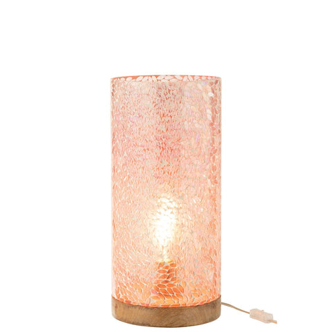 J-Line tafellamp Mozaiek - glas - roze - large
