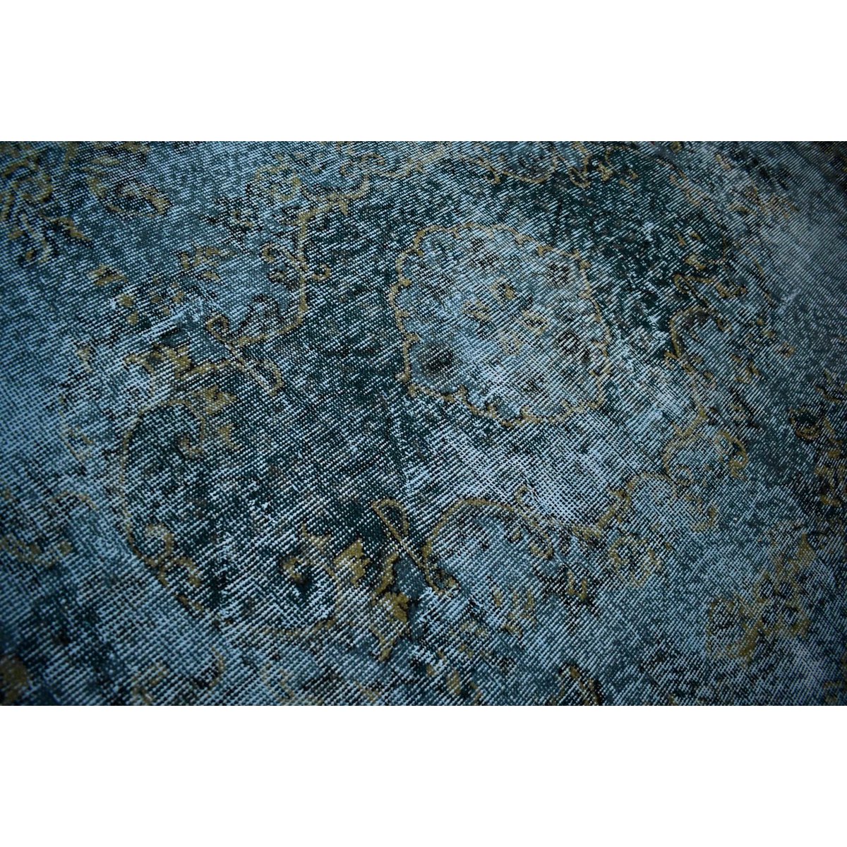 Blauw vintage vloerkleed - 302x185 cm - HANDGEMAAKT
