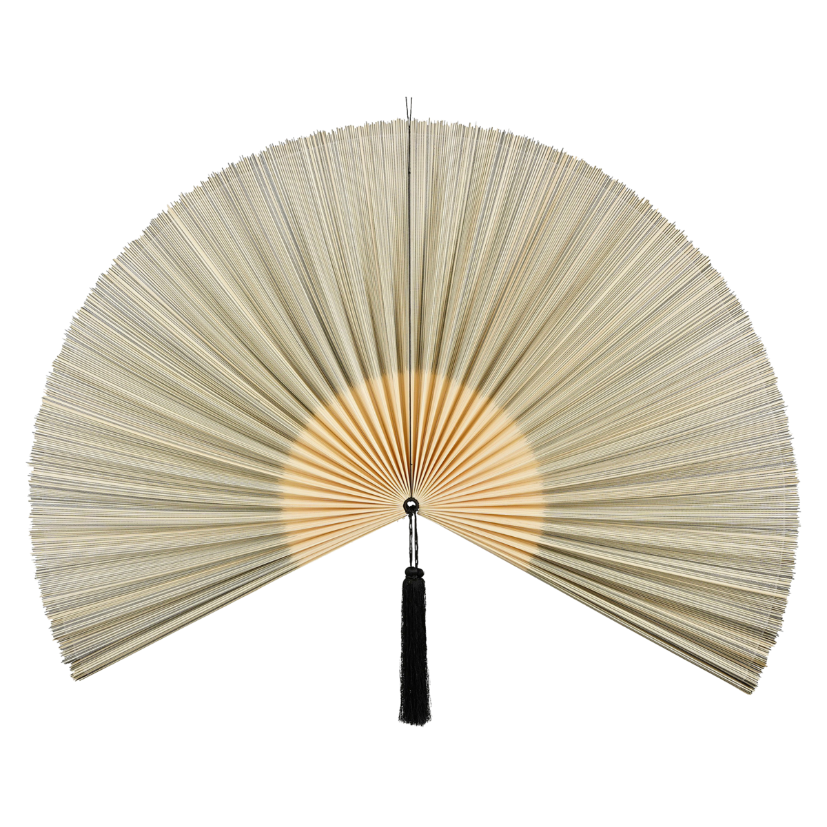 Muurdecoratie Waaier - L105 x B150 cm - Bamboe - Zwart
