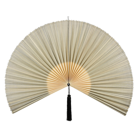 Muurdecoratie Waaier - L105 x B150 cm - Bamboe - Zwart