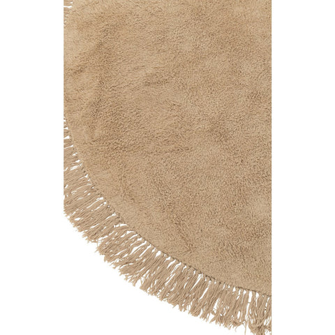 J-Line tapijt Rond + Franjes - katoen -  beige