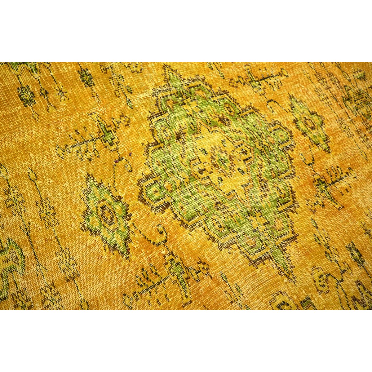 Geel vintage vloerkleed - 245x158 cm - HANDGEMAAKT