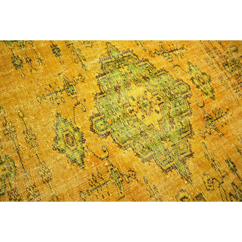 Geel vintage vloerkleed - 245x158 cm - HANDGEMAAKT
