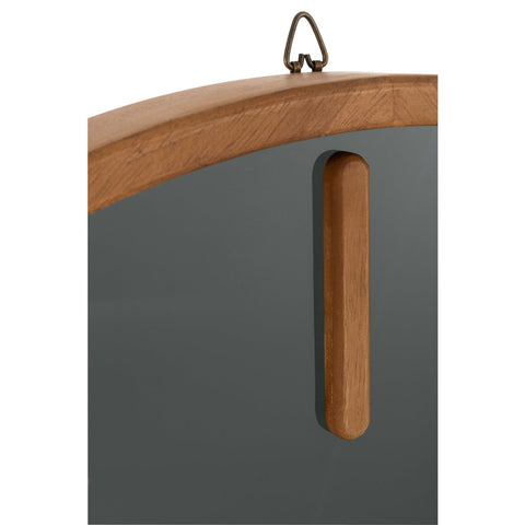 J-Line Rond klok - hout/ glas - bruin/ zwart - M - Ø 60 cm