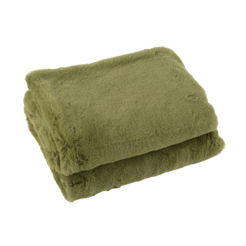 J-Line Plaid Cutie - Fleece Deken – Polyester – 180x130 cm – Mosgroen