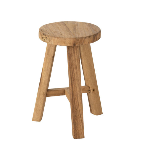 J-Line kruk Rond Gerecycleerd - hout - naturel