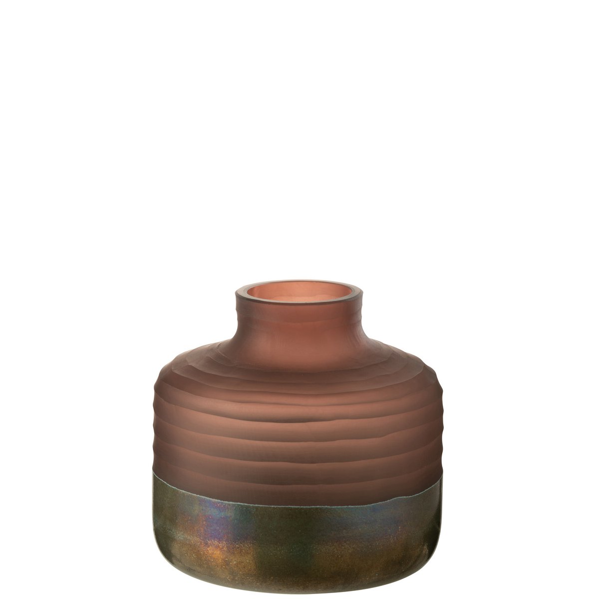 J-Line vaas Mat/Blinkend - glas - roze - small
