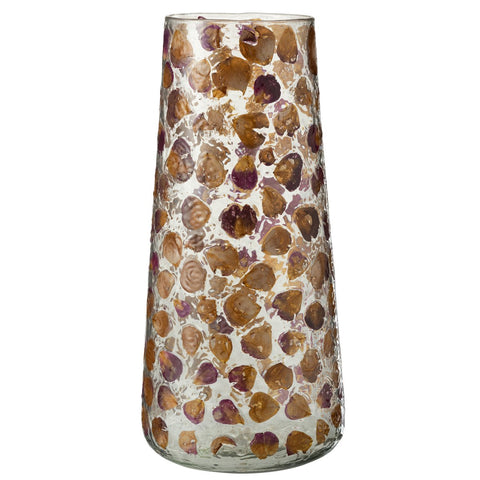 J-Line vaas Gerard - glas - amber - 36.50 cm hoog