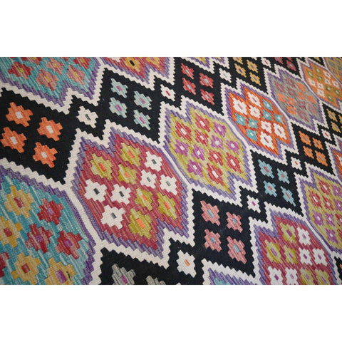 Kleurrijke kelim - 302x204 cm - HANDGEMAAKT