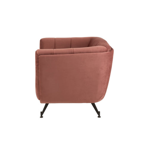 J-Line Lounge Zetel 1-Zit Textiel/Hout/Metaal Antiek Roze