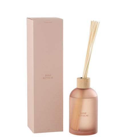 J-Line geurolie + stokjes - Essential Accords - Rose Rêveuse - roze