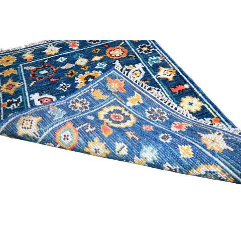 Blauw Azeri vloerkleed - 93x68 cm - HANDGEMAAKT