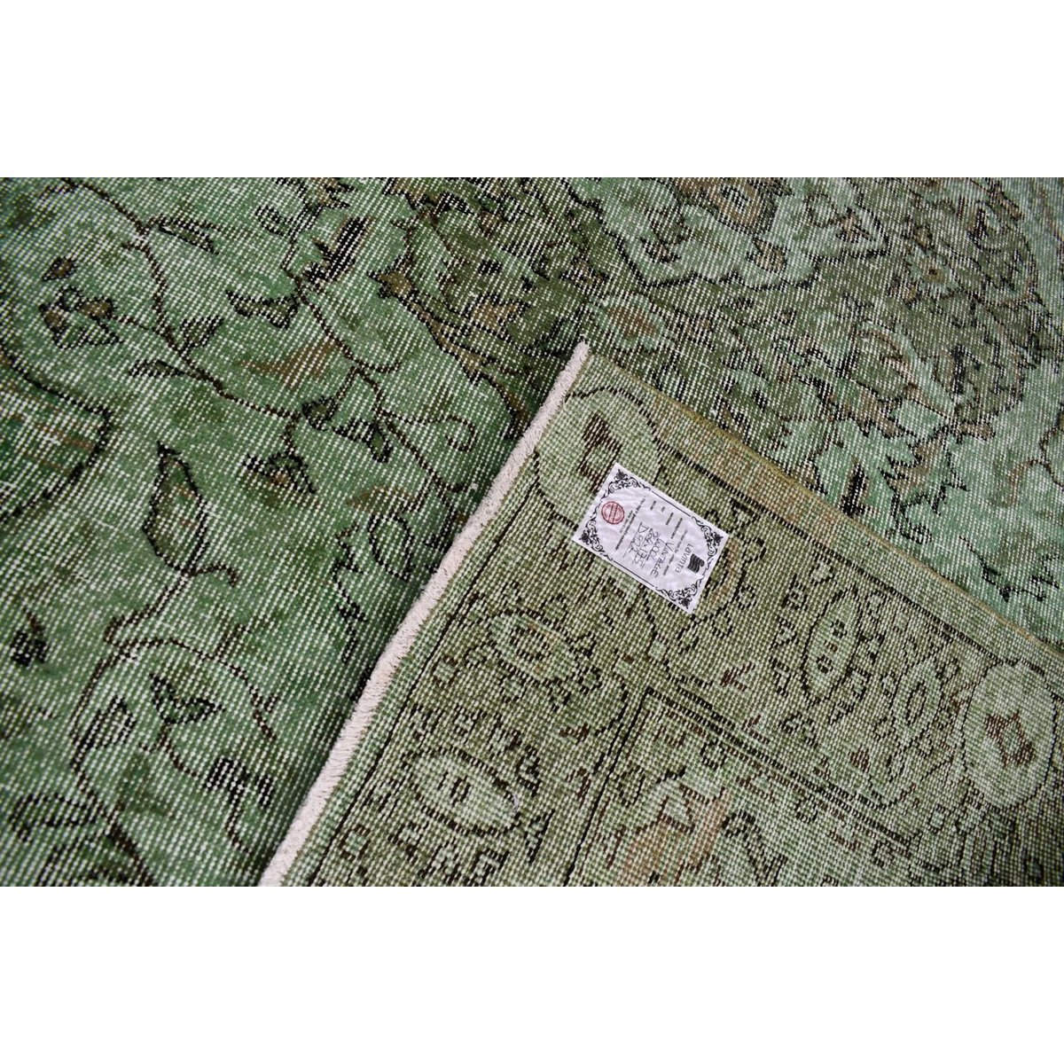 Groen vintage vloerkleed - 249x175 cm - HANDGEMAAKT