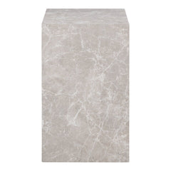 Prague Side Table - Bijzettafel, marmerlook, beige, 30x30x50 cm