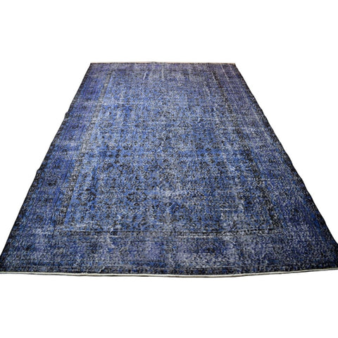 Blauw vintage vloerkleed - 315x204 cm - HANDGEMAAKT