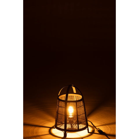 J-Line Lamp Rya Katoen/Bamboe Zwart Small