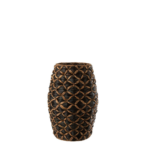 J-Line vaas Mand Roni Lang - hout - zwart/bruin - 60.5 cm hoog