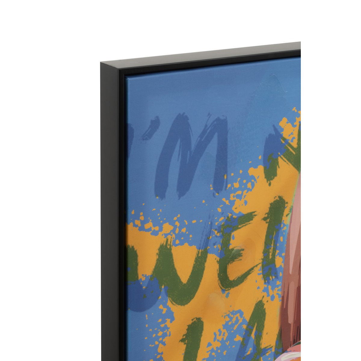J-Line wanddecoratie Graffiti Vrouw Lolly - canvas/verf - mix