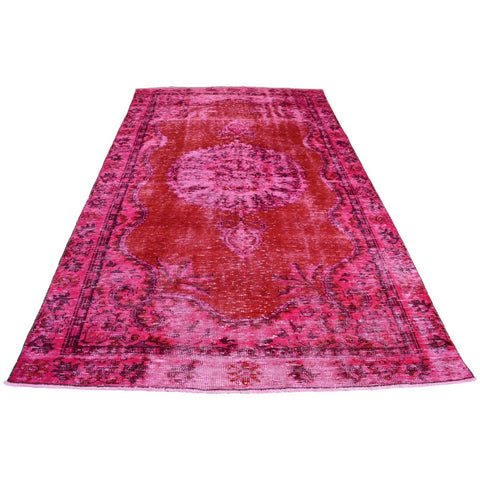 Roze vintage vloerkleed - 295x174 cm - HANDGEMAAKT
