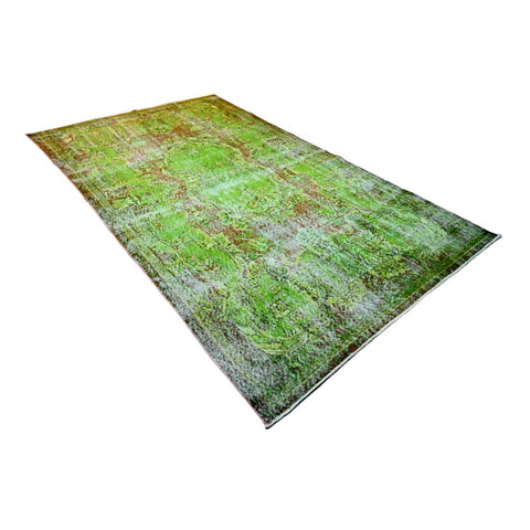 Groen vintage vloerkleed - 302x174 cm - HANDGEMAAKT