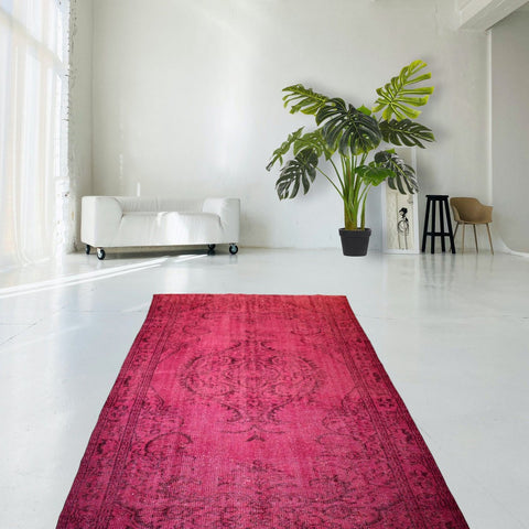 Roze vintage vloerkleed - 274x160 cm - HANDGEMAAKT