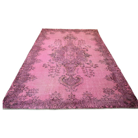 Roze vintage vloerkleed - 290x195 cm - HANDGEMAAKT