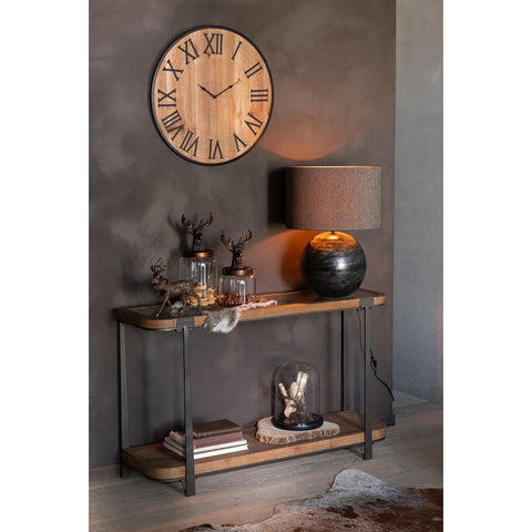 J-Line Wandklok Nue Mdf/Ijzer Naturel Large