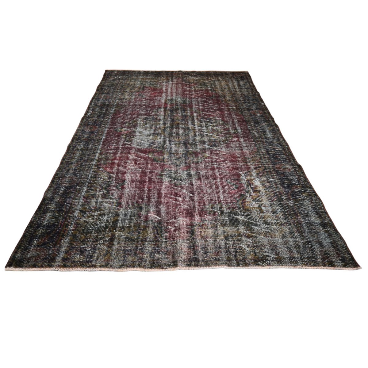 Grijs vintage vloerkleed - 266x183 cm - HANDGEMAAKT