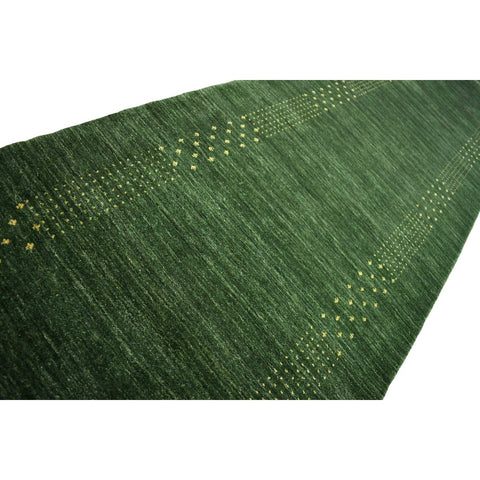XL Groene Gabbeh loper - 440x90 cm - HANDGEMAAKT
