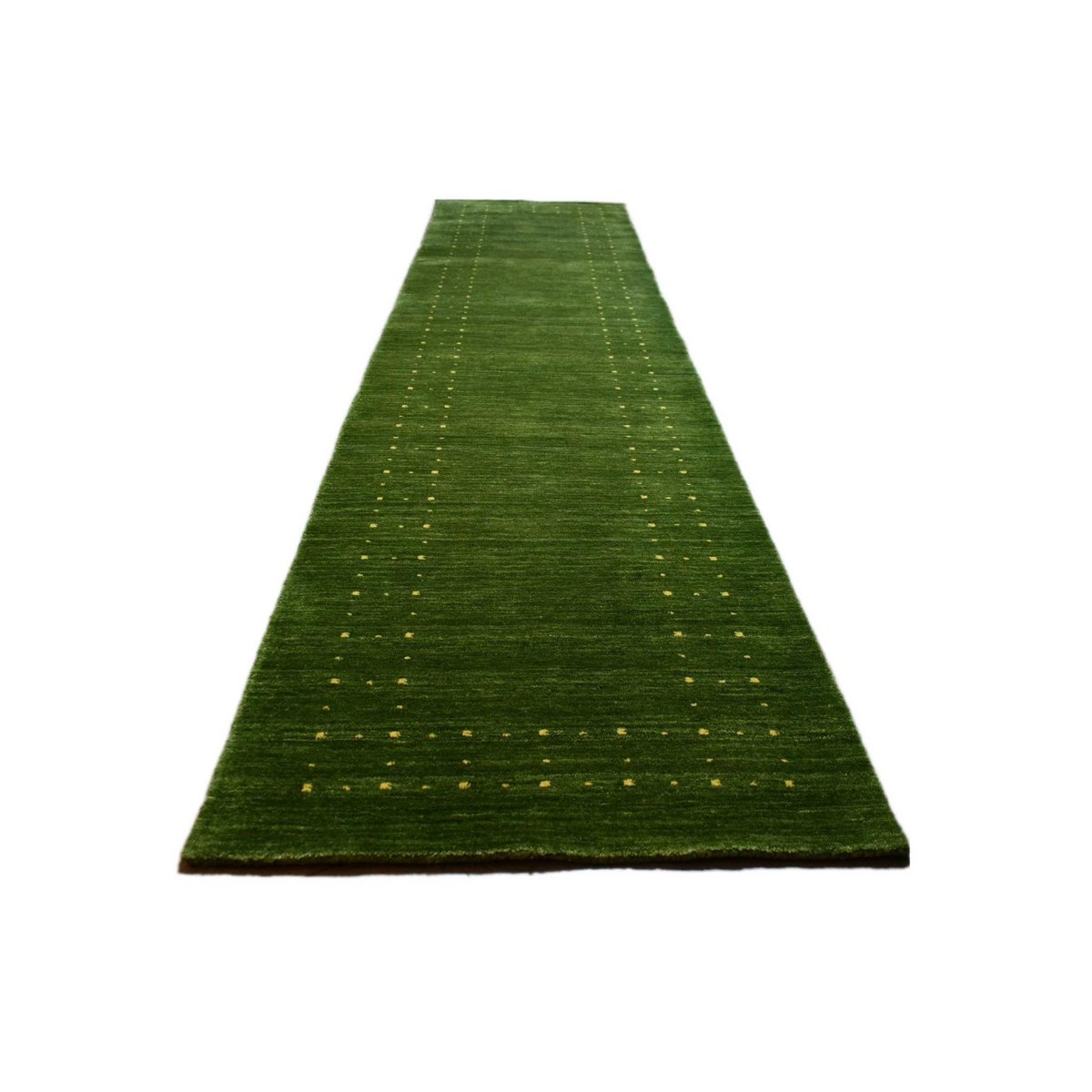 Groene Gabbeh loper - 344x80 cm - HANDGEMAAKT