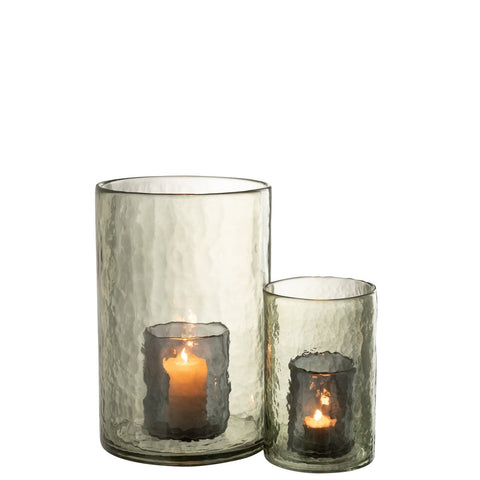 J-Line Windlicht Dubbel Glas Groen Large
