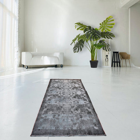 Grijs vintage vloerkleed - 202x102 cm - HANDGEMAAKT