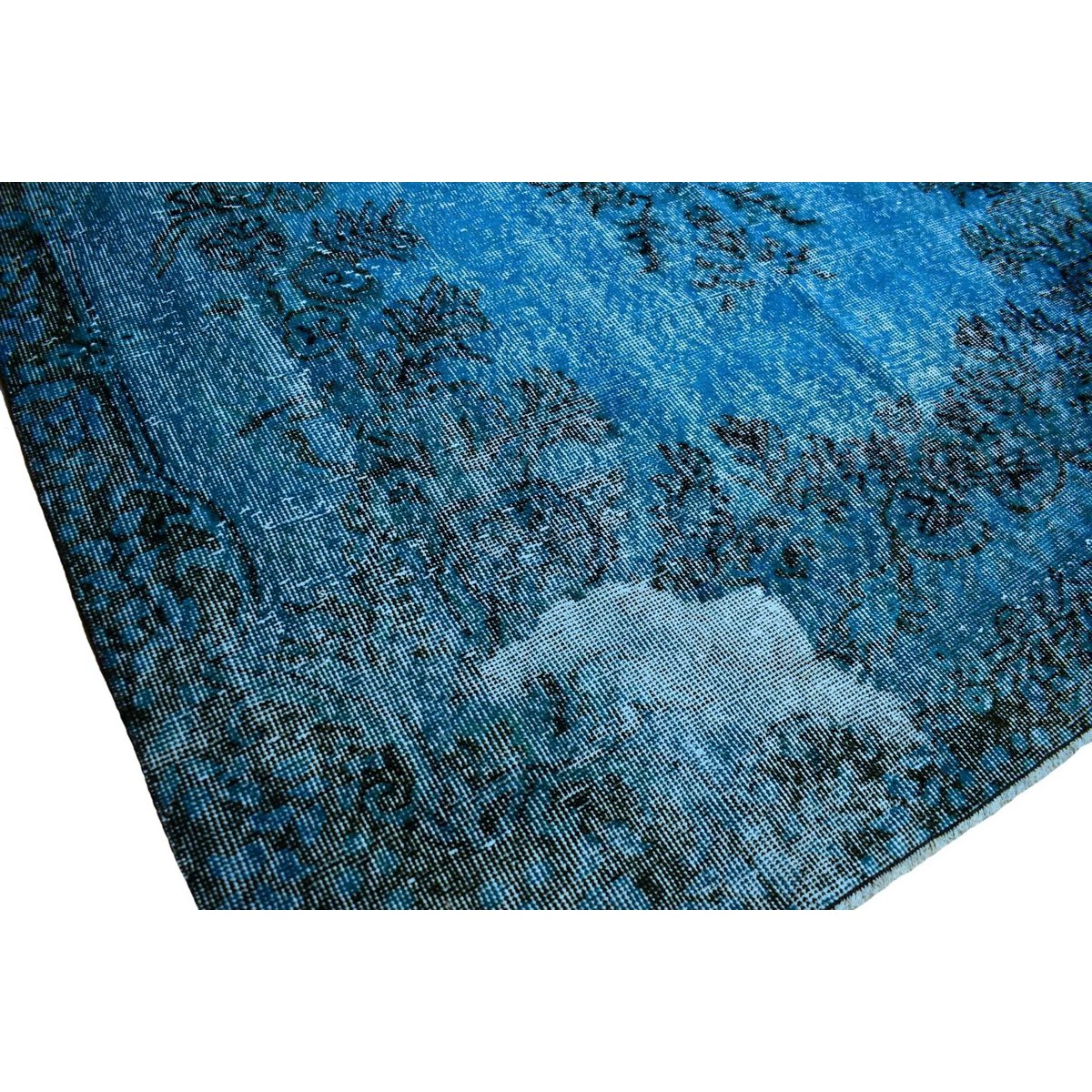 Blauw vintage vloerkleed - 285x170 cm - HANDGEMAAKT