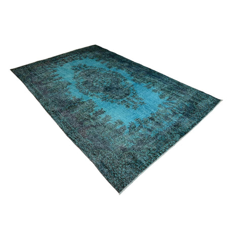 Turquoise vintage vloerkleed - 276x175 cm - HANDGEMAAKT